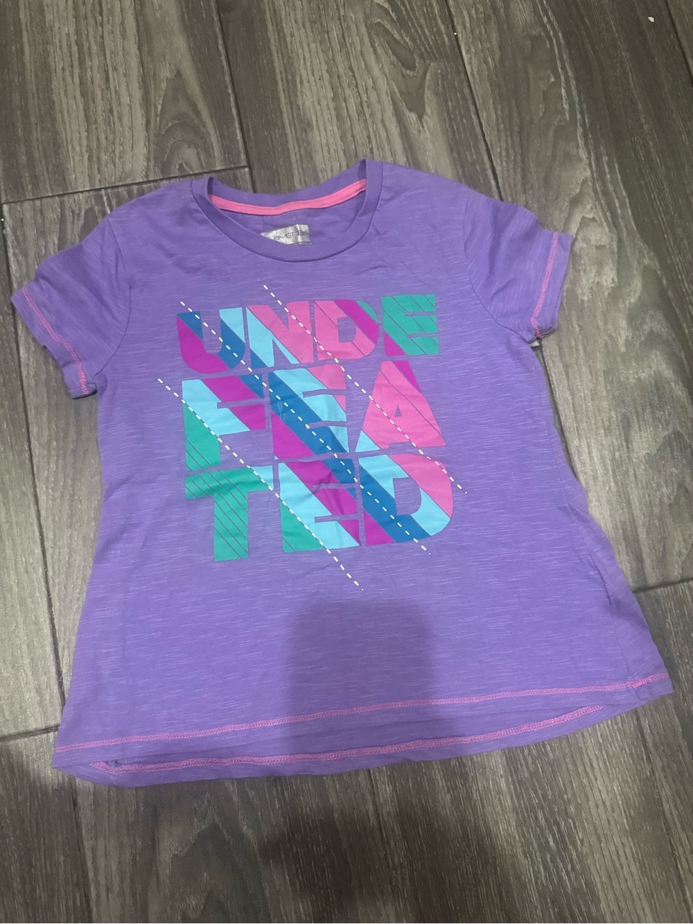 Purple Tee with Multicolor Logo for Kids